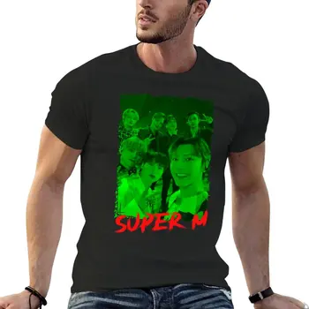 Членовете на групата са SuperM Kpop Зелена Корея тениска с цветен дизайн Kpop RGB, красиви блузи, тениски, графични тениски, мъжки t-shirt