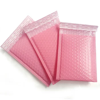 Пузырьковые пощенски кутии За изпращане на малки пакети, меки чанти за доставка, розов пластмасов пакет, пощенска опаковка за непромокаеми найлонови торбички за ризи