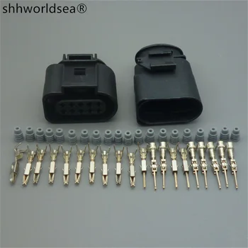 shhworldsea 1 комплект 10-пинов автомобилен конектор 1,5 мм автоматична електрическа вилица 1J0973815 1J0 973 815 1J0973715 1J0 973 715 за vw audi