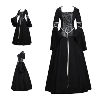 XS-3XL Женски Средновековна рокля с дължина до пода, костюми за cosplay, карнавал, средновековна сценичното представяне, Готически придворни рокли на Виктория