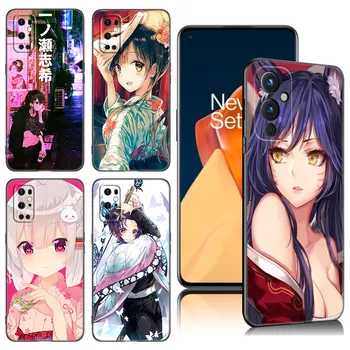 Калъф за мобилен телефон с участието на Момичета от аниме в Японски стил За OnePlus 9 10 ACE 2V Pro 9RT 10T 10R 11R Nord CE 2 3 Lite N10 N20 N30 5G Черен Калъф