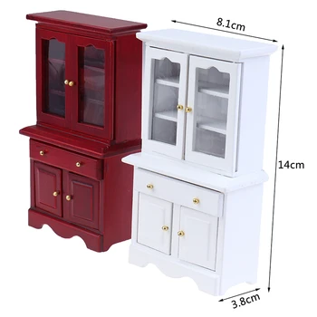 Миниатюрни кухненски гардероб с чекмедже 1/12 Мебели за куклена къща Шкаф за играчки Мебелни аксесоари