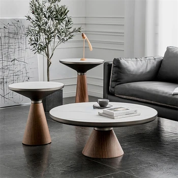 Масичка за кафе Nordic Slate Простота, лесен луксозен дизайн, малък апартаментен диван, приставной маса, домакински кръг мебелите за дневна