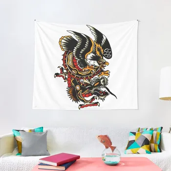 Традиционен гоблен с татуировка белоголового орлана, се борят с дракон, стенни покрития, гоблен за външно декор