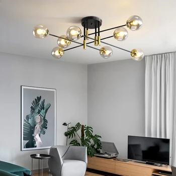 Съвременната скандинавска led полилей E27, от черно злато, за да спални, хол, трапезария, кабинет, домашни лампи, осветителни тела за помещения