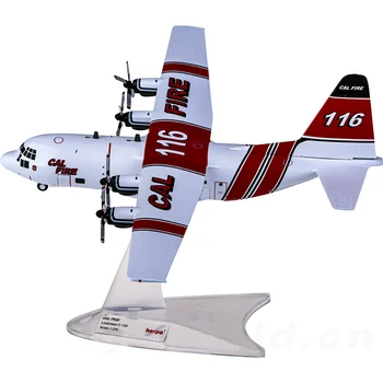 Herpa Мащаб 1:200 571470 CAL Пожар C-130H 116 Миниатюрна дългогодишна модел на самолет от лят под налягане сплав, подаръци за Деня на детето, играчки за момчета