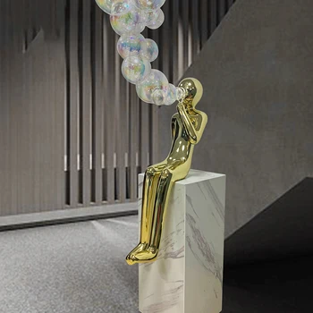 Съвременни улични креативни бижута от неръждаема стомана, от пода до тавана, ландшафтна скулптура във фоайето на поръчка
