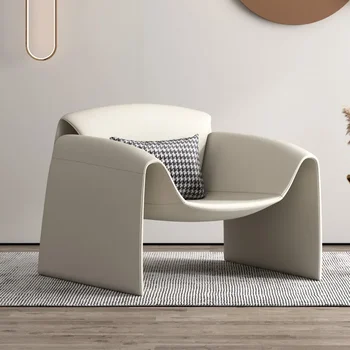Скандинавска Малък апартамент за мързеливи Модерен Светъл Луксозен Едноспален Разтегателен Кожен стол за релакс, Мебели за хол по прост стил Стол