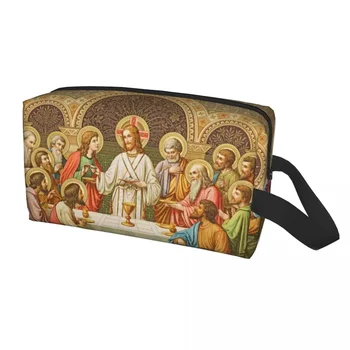 Модерен етиопски кристиан Христос Исус на Тайната Вечеря Пътна Чанта за тоалетни принадлежности Женски Органайзер за козметика За съхранение на козметика Dopp Kit