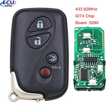 3 + 1 бутонът Smart Remote Key FSK433.92 Mhz ID74 Чип WD03 WD04 За Lexus За Toyota Camry Reiz Pardo 2010-2013 Спешна
