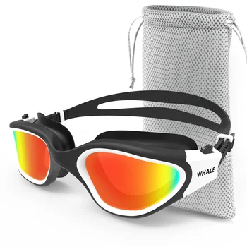 Професионални лещи със защита от замъгляване и ултравиолетовите за възрастни, Мъжки и дамски поляризирани очила за плуване Водоустойчив регулируеми силиконови очила за плуване