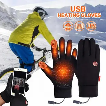 Флисовые топлинни ръкавици с топъл, Акумулаторна топло за ръце със сензорен екран, Ръкавици за ски, колоездене, Аксесоари за мотоциклети