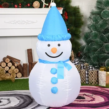 Надуваема играчка във формата на снежен човек, Коледна украса, играчки за сняг кукли с дължина 1 м с led осветление, декорация за коледната партита на закрито
