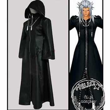 Аниме игра Kingdom Hearts 2 Organization XIII Черно палто, халат за cosplay на Хелоуин