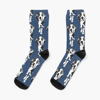 Чорапи Harlequin Great Dane, подарък чорапи с подгряване, женски мъжки чорапи