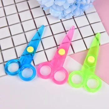 Качествени безопасни ножици за рязане на хартия, пластмасови ножици, детски канцеларски материали за рязане на хартия, детски ножици, ръчно изработени играчки