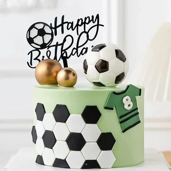 Аксесоари за декорация на футболен торта, Акрилни футболен topper за тортата с 