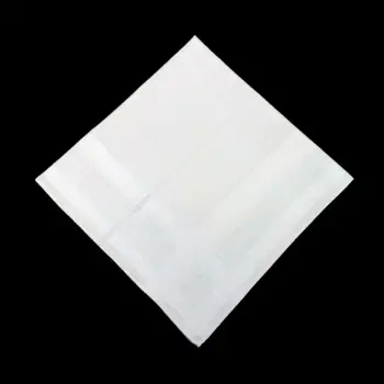 12 броя мъжки памучни класически едноцветни бели квадратни