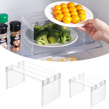 Прозрачен Произведено Разделител хладилник Компактен Багажник за съхранение на Фризера Поставка за разделител на хладилника с Кухненски Органайзер