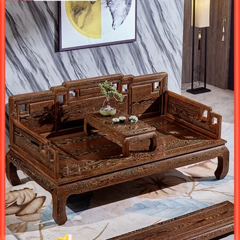 Мебели от махагон пиле крылышко дървено легло Архат диван от масивно дърво всекидневна в новопостроена китайски стил