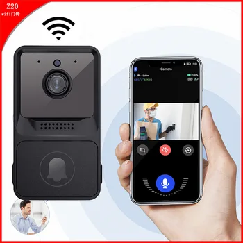 Интелигентен безжичен звънец Визуален звънец Wifi звънец идва по стандарт с устройство, Динг-донг, перезаряжаемым вградена батерия