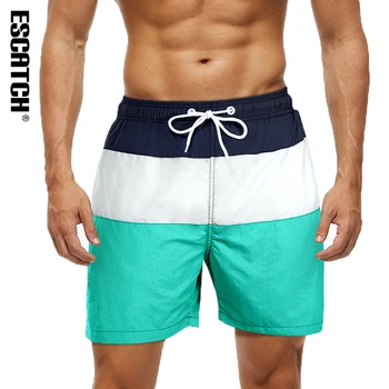 Escatch бързо съхнещи Нови Летни мъжки плажни шорти Siwmwear, Плажна спортно облекло, Градинска дрехи, гащи за мъже, Големи размери