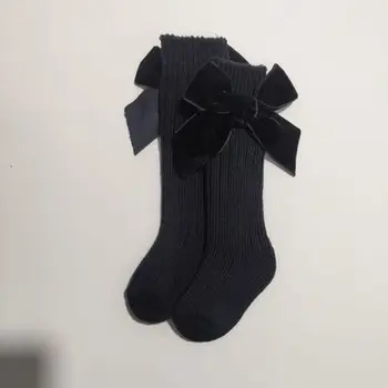 Нови детски чорапи с лък за малки момичета, модни обикновена меки удобни чорапи за малки момичета