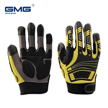 Работни ръкавици от тежка рамка от изкуствена кожа с защита от удари, механични ръкавици, защитни ръкавици със сензорен екран, намаляваща вибрациите, мъжки