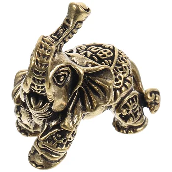 Стара латунная статуетка на слон, латунная статуетка на слон, реалистична миниатюрна статуетка на животните