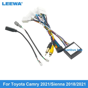 Авто 16-пинов Адаптер окабеляването на захранващия Кабел LEEWA С Canbus За Toyota Camry (2021)/Sienna (2021,2018) Инсталационен Главното устройство