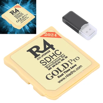 Новост 2024 година за адаптер карта R4I SDHC R4 NDS, златен, бял, сребърен детска флаш карта, на която с помощта на TF картата формат FAT16 / FAT32 за Nintendo