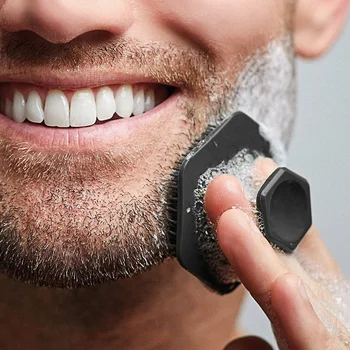 Мъжка четка за почистване на лицето-чистач Силиконова миниатюрна четка за по дълбоко почистване на лицето от бръснене, масажна четка-скраб за лице