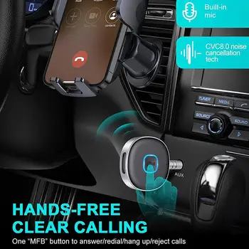 Автомобилен Bluetooth-съвместим приемник-предавател 5.0, адаптер за микрофон, вграден микрофон, аксесоари за автомобилна електроника