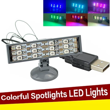 1бр Led цветен прожектор USB High-Tech Street City Серия Bricks Light Градивни елементи, съвместими с марка Leduo