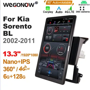 13,3 Инча Ownice 1Din Android10.0 Автомагнитола 360 Панорама за Kia Sorento BL 2002-2011 GPS Авто Аудио Плеър SPDIF 4G LTE БЕЗ DVD