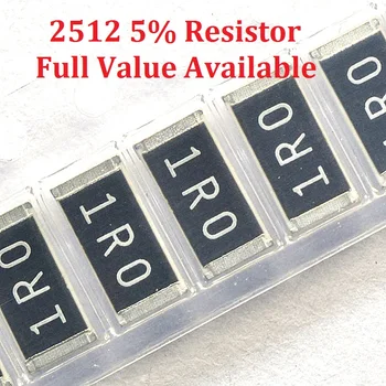 100 бр./лот SMD Чип Резистор 2512 0R/1R/1.1 R/R 1.2/1.3 R/5% Съпротива 0/1/1.1/1.2/1.3/Ома Резистори 1R1 1R2 1R3 K Безплатна доставка