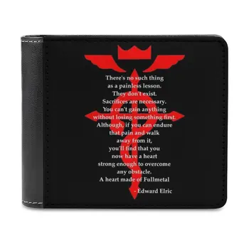 Fullmetal Сърце Red Мъжки Портфейл От Изкуствена Кожа Къси Мъжки Портфейли Портфейл За Кредитни Карти За Мъже Паричен Чанта Fullemetal Alchemist Edward