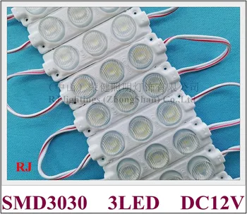 Светодиоден модул с лупа за осветителни кутии ъгъл на лъча вертикално 15 хоризонтално 45 DC12V 75 мм *20 мм, алуминиева печатна платка за монтаж SMD 3030 3 LED 3W