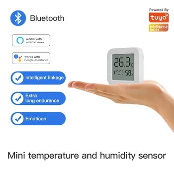 Sasha WIFI Сензор за температура и влажност на въздуха Умен дом, вътрешен интелигентен сензор, термометър, влага, Работа с Алекса Google