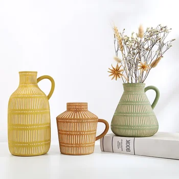Керамични вази ins в европейски стил, украса за офис, украса за дома, цветя, цветя договореност, ръчно изработени продукти