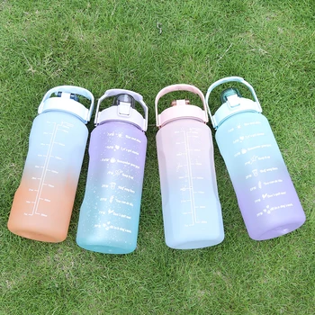 спортна бутилка за вода с обем 2000 ml с марка време за фитнес на открито, преносима Запечатани съдове, пластмасови чаши за напитки, които не съдържат BPA