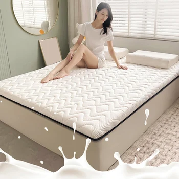 Матрак 80/90 см, подложка за легло от естествен латекс, Дишащ Здрав, с дебели памук филц, който запазва топлина, устойчив на абразия, сгъваем за съхранение