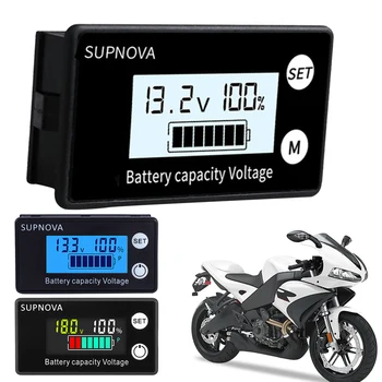 LCD дигитален брояч на електрозахранването на Оловно-киселинната Литиева ресурс PO4 Волтметър Индикатор за напрежение на батерията Индикатор за нивото на гориво за автомобил, мотоциклет