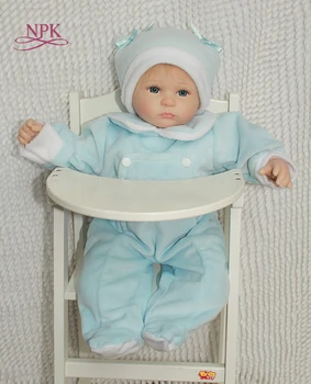 NPK 18 инча подмладени с бебета момиче силиконови кукли възстановената реалистична bebe новородено princess кукла с Плюшени дрехи куклена къща пламаты