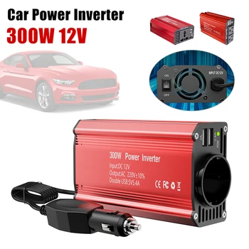 Автомобилен инвертор мощност 300 W DC12V в ac 110/220v, dual USB адаптер за преобразуване на мощност, модифицирана синусоидальная вълна 3A, бързо зареждане