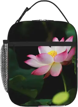 Чанта за обяд с флорални принтом Lotus, Обяд-бокс, Многократно Изолирани чанти за обяд