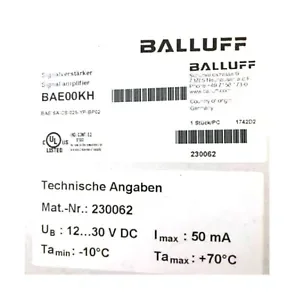 Усилватели BALLUFF BAE SA-CS-025-YP-BP02 (BAE00KH) За капацитивни сензорни глави SPNPK