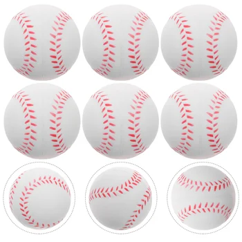 6 бр. улични детски играчки, гъба, тренировъчен бейзбол, софтбол, Полиуретан софтбольные топки, бейзболни топки за ученици на закрито