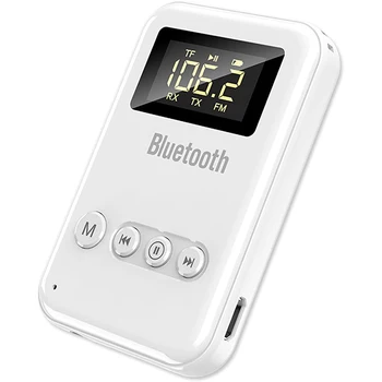 Помощен FM Bluetooth 5.0 3.5 мм предавател приемник за автомобили, домашни аудио системи