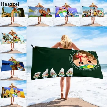 Кърпи за баня Астерикс и Обеликс, плажна кърпа, дамски дълга пола с копринен принтом, увит в бикини, покрити с одеяло слънцезащитни продукти